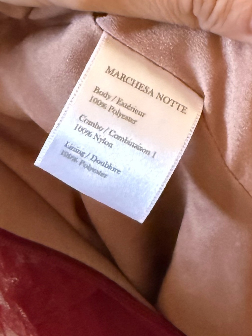 MARCHESA NOTTE Tulle Ruffled Evening Maxi Dress Berry Sz 4 - Picture 9 of 9